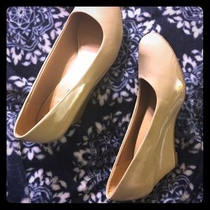 Forever sz 8 Nude Wedges. Worn once, beach wedding